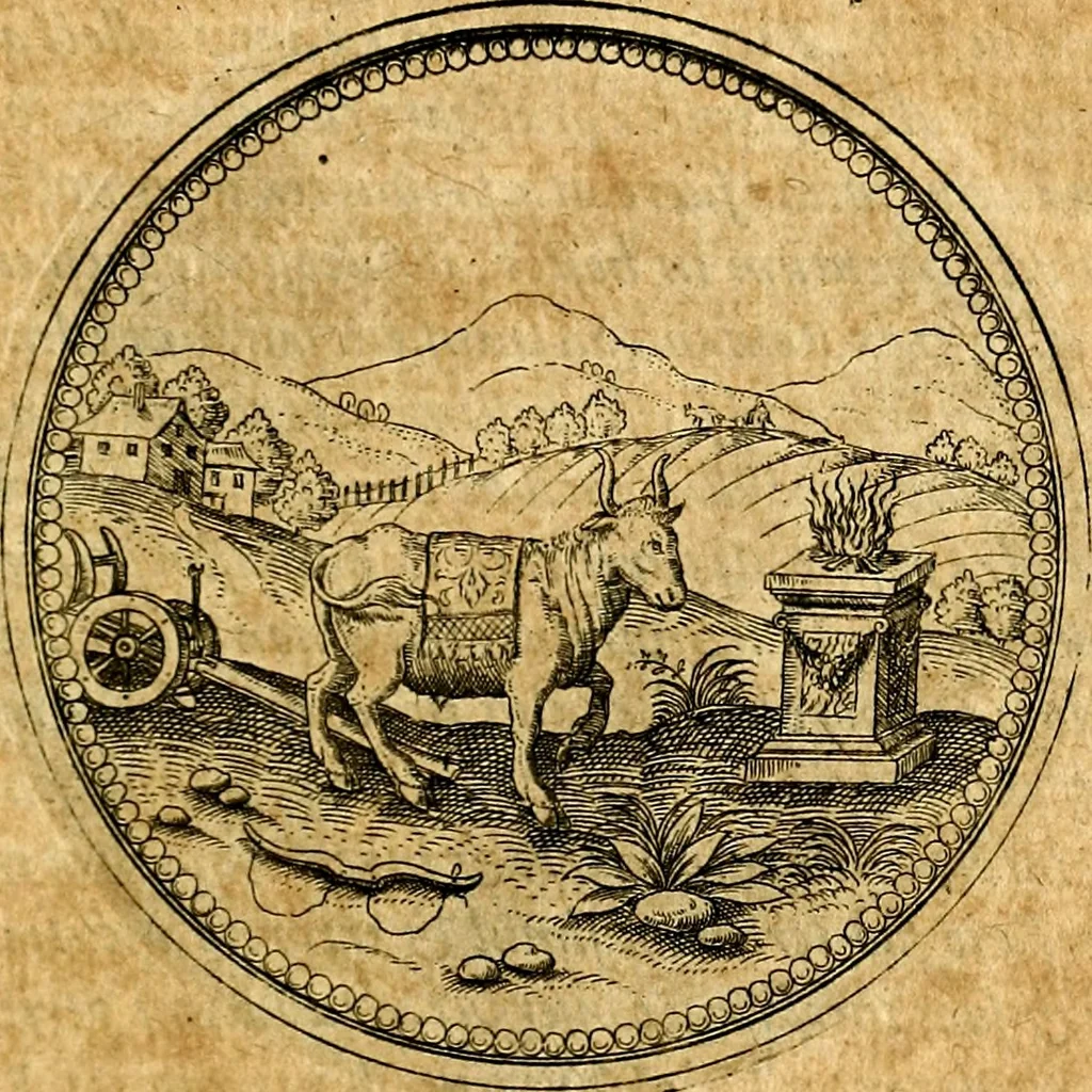 An illustration from Joachimi Camerarii Symbolorvm et emblematvm centvriæ tres. I. Ex herbis & stirpibus. II. Ex animalibus quadrupedibus. III. Ex volatilibus & insectis. Accessit noviter centvria IV. Ex aquatilibus & reptilibus. Cvm figvris æneis, 1605, leaf 262