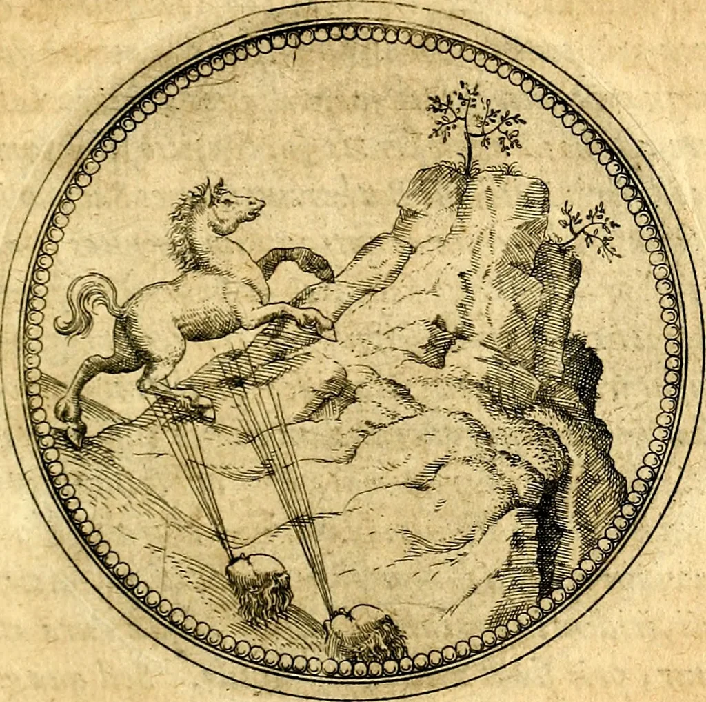 An illustration from Joachimi Camerarii Symbolorvm et emblematvm centvriæ tres. I. Ex herbis & stirpibus. II. Ex animalibus quadrupedibus. III. Ex volatilibus & insectis. Accessit noviter centvria IV. Ex aquatilibus & reptilibus. Cvm figvris æneis, 1605, leaf 270