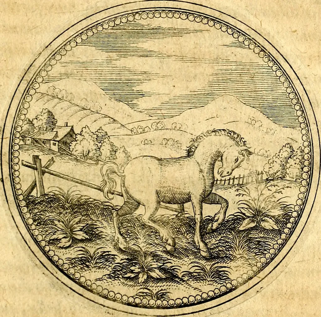 An illustration from Joachimi Camerarii Symbolorvm et emblematvm centvriæ tres. I. Ex herbis & stirpibus. II. Ex animalibus quadrupedibus. III. Ex volatilibus & insectis. Accessit noviter centvria IV. Ex aquatilibus & reptilibus. Cvm figvris æneis, 1605, leaf 272
