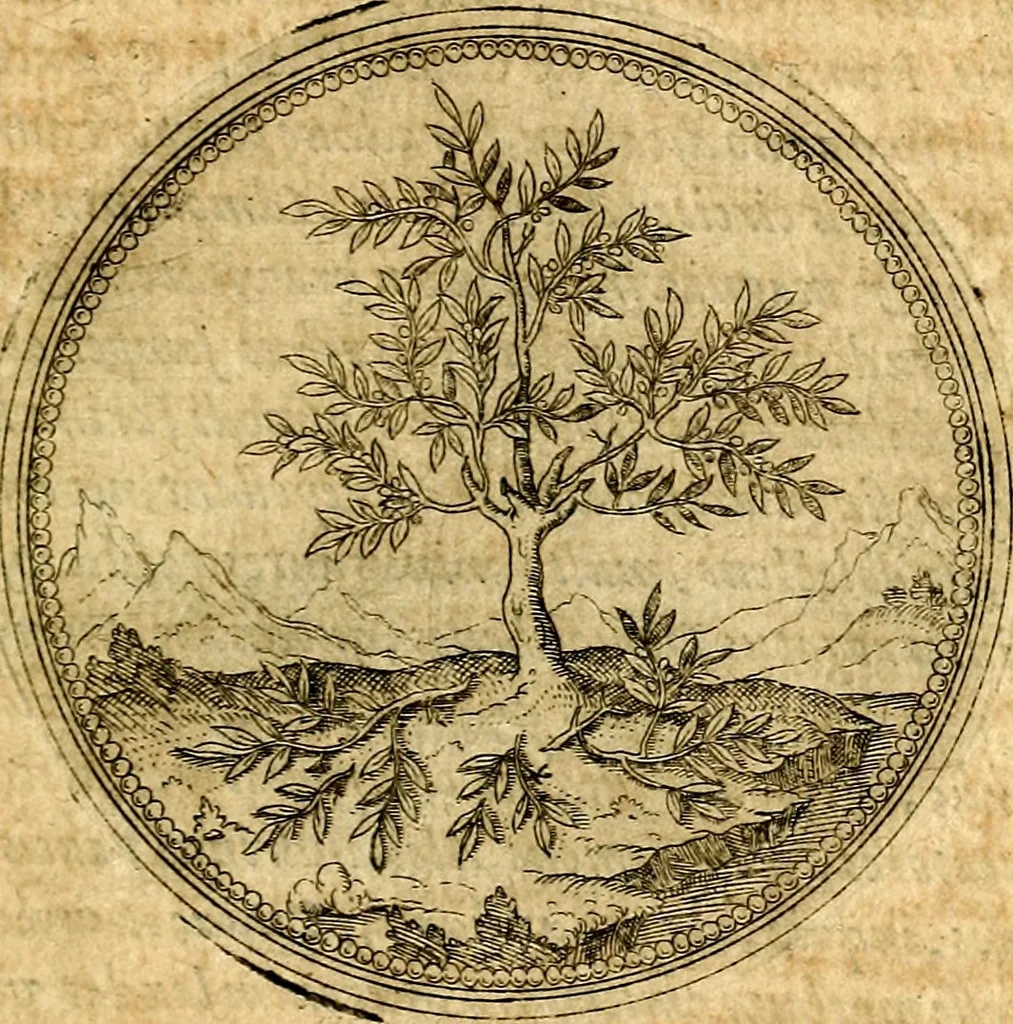An illustration from Joachimi Camerarii Symbolorvm et emblematvm centvriæ tres. I. Ex herbis & stirpibus. II. Ex animalibus quadrupedibus. III. Ex volatilibus & insectis. Accessit noviter centvria IV. Ex aquatilibus & reptilibus. Cvm figvris æneis, 1605, leaf 28