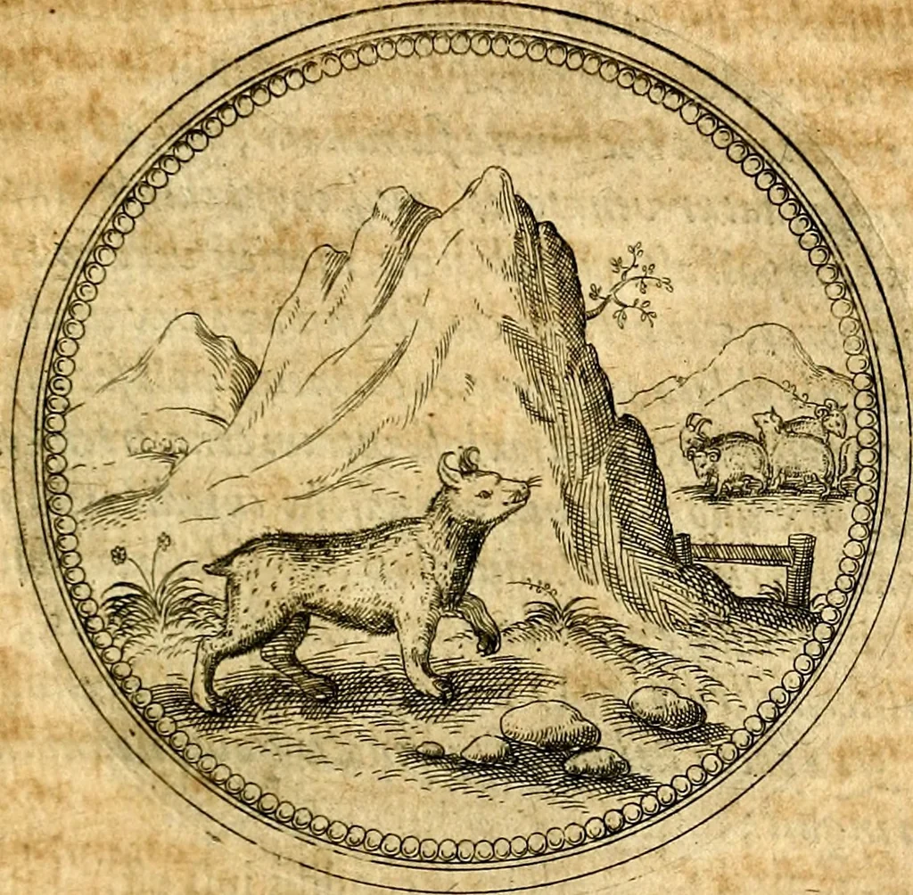 An illustration from Joachimi Camerarii Symbolorvm et emblematvm centvriæ tres. I. Ex herbis & stirpibus. II. Ex animalibus quadrupedibus. III. Ex volatilibus & insectis. Accessit noviter centvria IV. Ex aquatilibus & reptilibus. Cvm figvris æneis, 1605, leaf 282