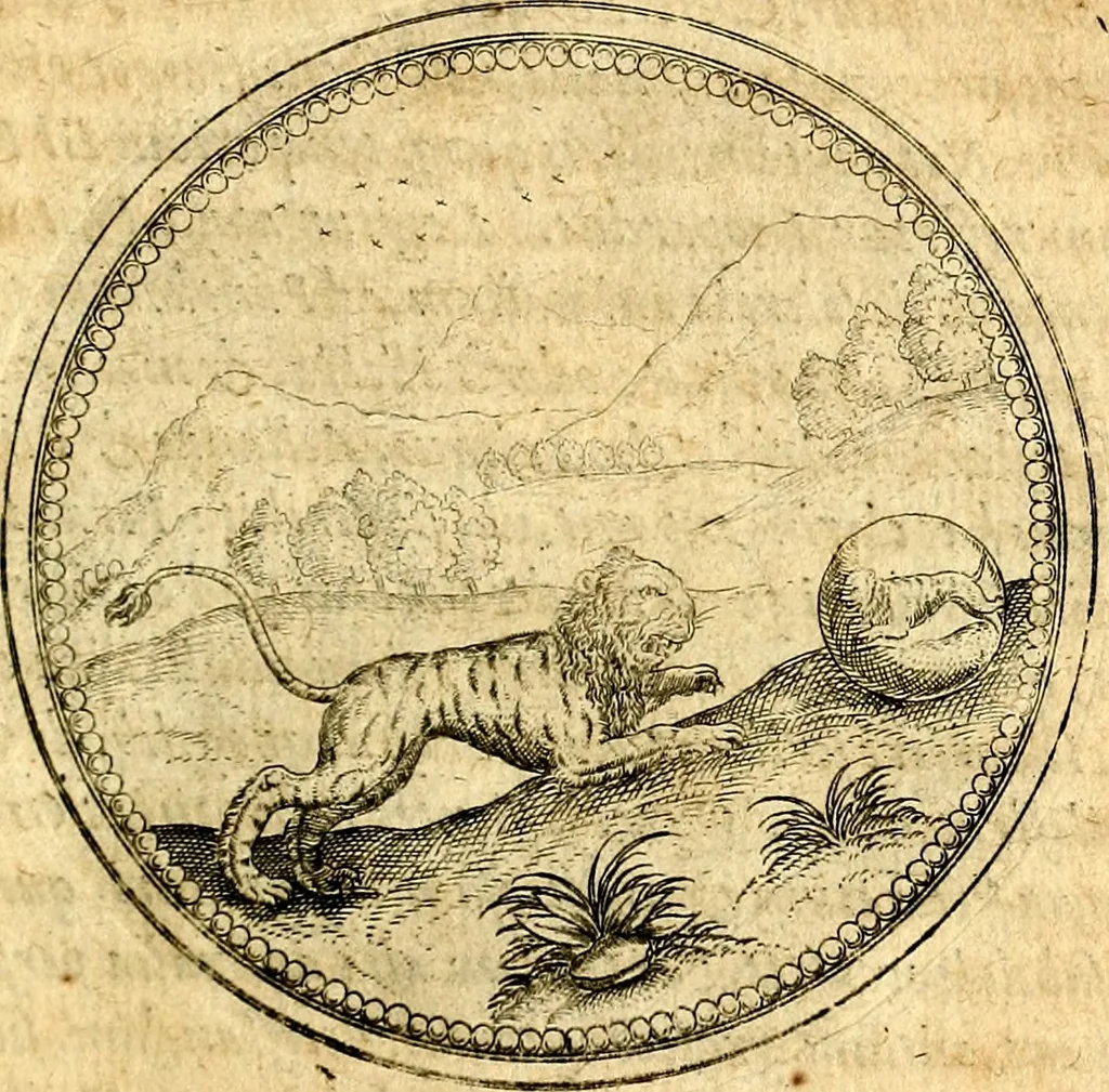An illustration from Joachimi Camerarii Symbolorvm et emblematvm centvriæ tres. I. Ex herbis & stirpibus. II. Ex animalibus quadrupedibus. III. Ex volatilibus & insectis. Accessit noviter centvria IV. Ex aquatilibus & reptilibus. Cvm figvris æneis, 1605, leaf 286