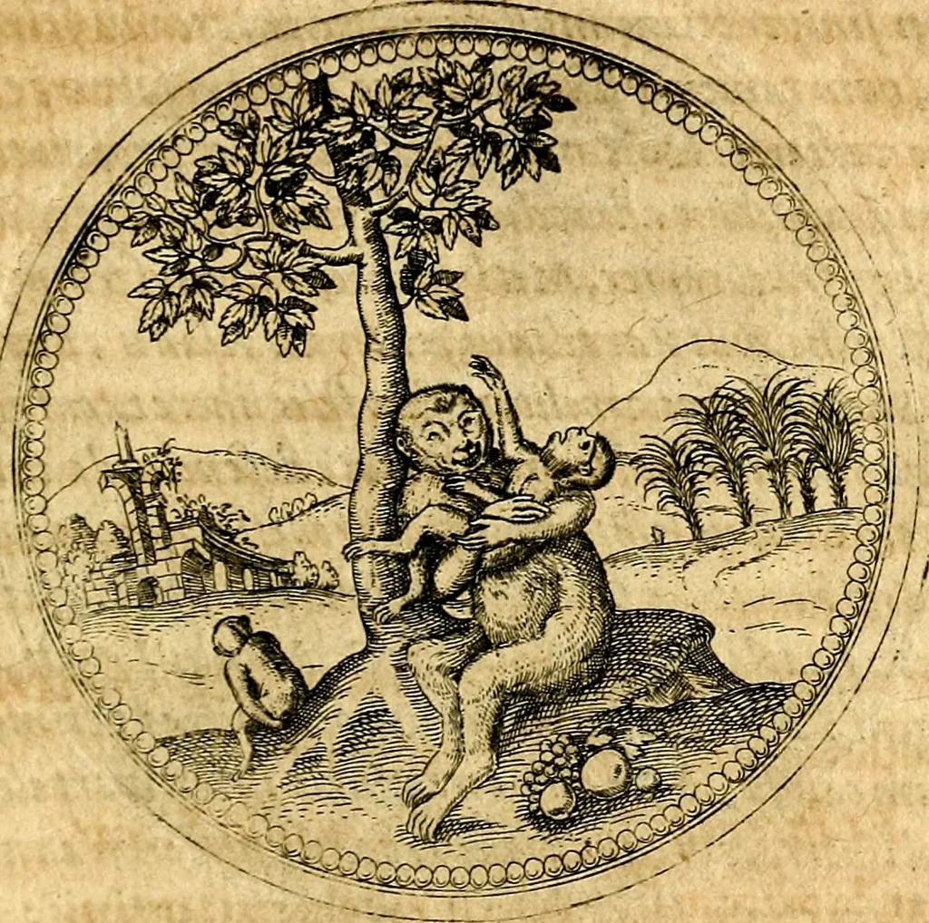 An illustration from Joachimi Camerarii Symbolorvm et emblematvm centvriæ tres. I. Ex herbis & stirpibus. II. Ex animalibus quadrupedibus. III. Ex volatilibus & insectis. Accessit noviter centvria IV. Ex aquatilibus & reptilibus. Cvm figvris æneis, 1605, leaf 362