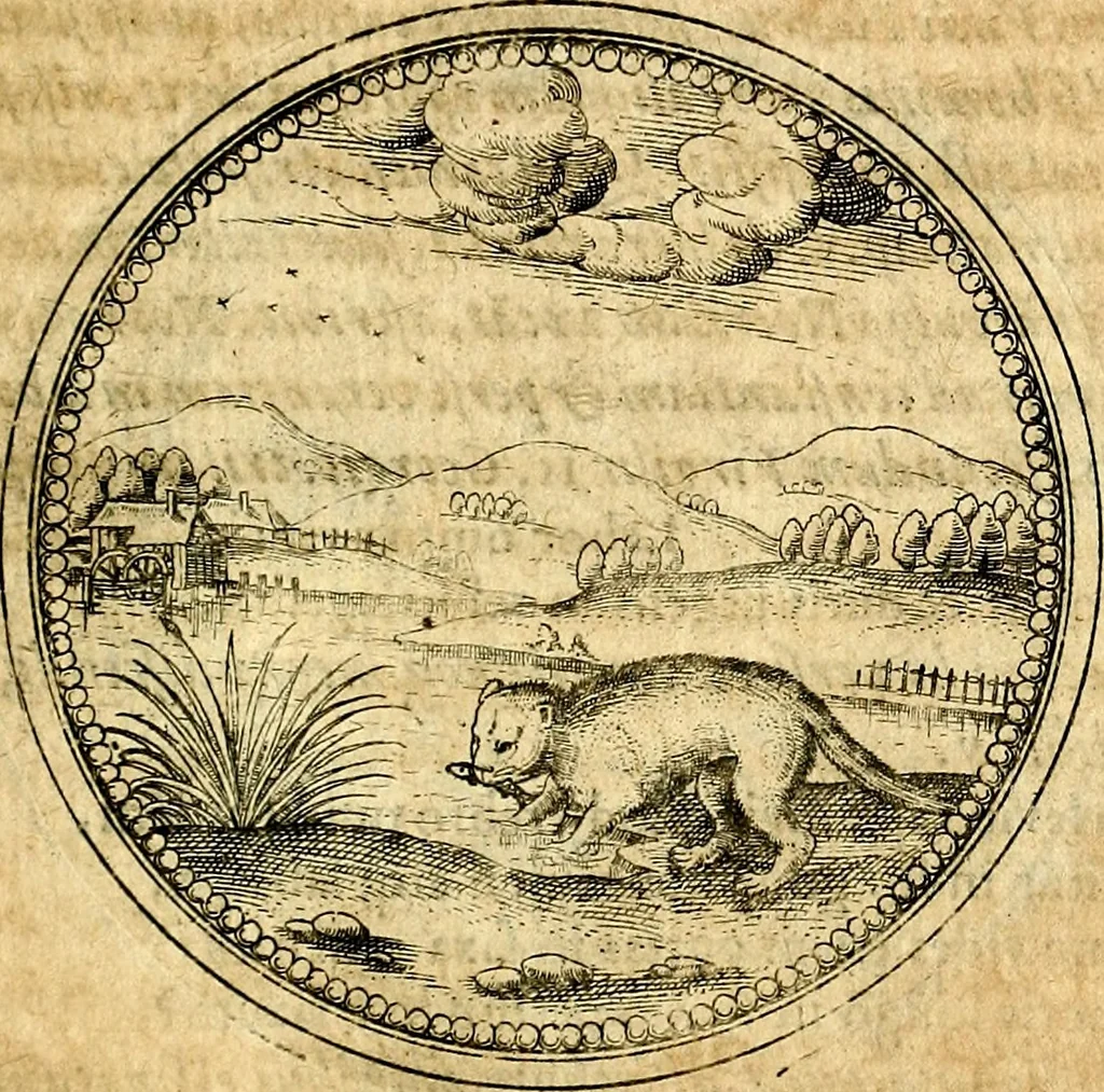An illustration from Joachimi Camerarii Symbolorvm et emblematvm centvriæ tres. I. Ex herbis & stirpibus. II. Ex animalibus quadrupedibus. III. Ex volatilibus & insectis. Accessit noviter centvria IV. Ex aquatilibus & reptilibus. Cvm figvris æneis, 1605, leaf 398
