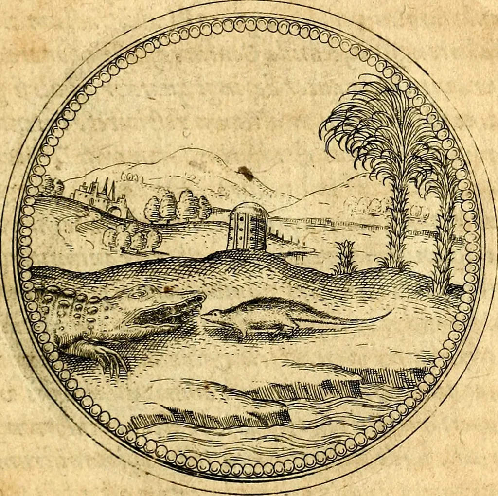 An illustration from Joachimi Camerarii Symbolorvm et emblematvm centvriæ tres. I. Ex herbis & stirpibus. II. Ex animalibus quadrupedibus. III. Ex volatilibus & insectis. Accessit noviter centvria IV. Ex aquatilibus & reptilibus. Cvm figvris æneis, 1605, leaf 406