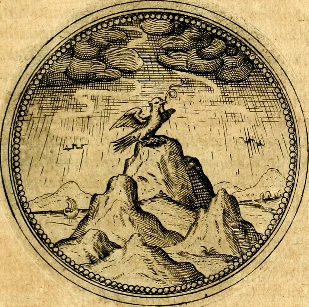 An illustration from Joachimi Camerarii Symbolorvm et emblematvm centvriæ tres. I. Ex herbis & stirpibus. II. Ex animalibus quadrupedibus. III. Ex volatilibus & insectis. Accessit noviter centvria IV. Ex aquatilibus & reptilibus. Cvm figvris æneis, 1605, leaf 432