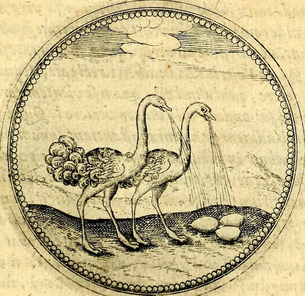 An illustration from Joachimi Camerarii Symbolorvm et emblematvm centvriæ tres. I. Ex herbis & stirpibus. II. Ex animalibus quadrupedibus. III. Ex volatilibus & insectis. Accessit noviter centvria IV. Ex aquatilibus & reptilibus. Cvm figvris æneis, 1605, leaf 452