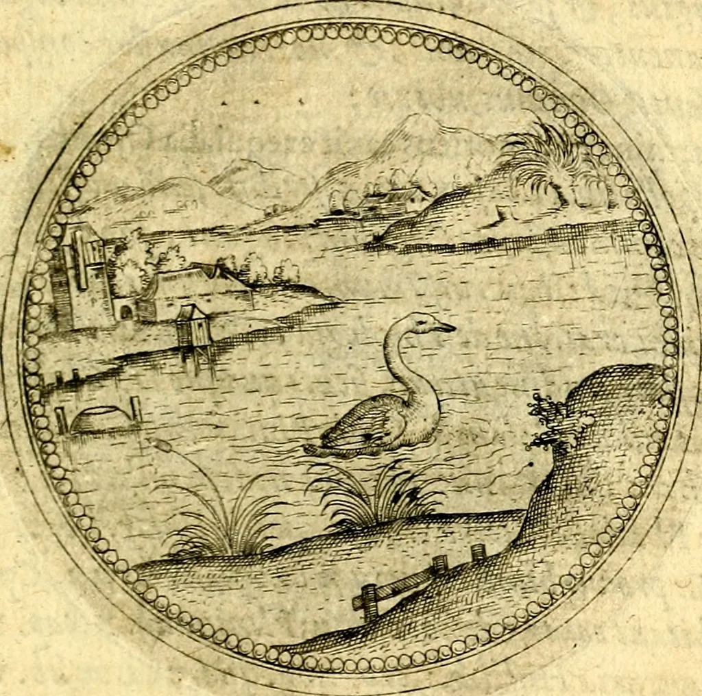 An illustration from Joachimi Camerarii Symbolorvm et emblematvm centvriæ tres. I. Ex herbis & stirpibus. II. Ex animalibus quadrupedibus. III. Ex volatilibus & insectis. Accessit noviter centvria IV. Ex aquatilibus & reptilibus. Cvm figvris æneis, 1605, leaf 460