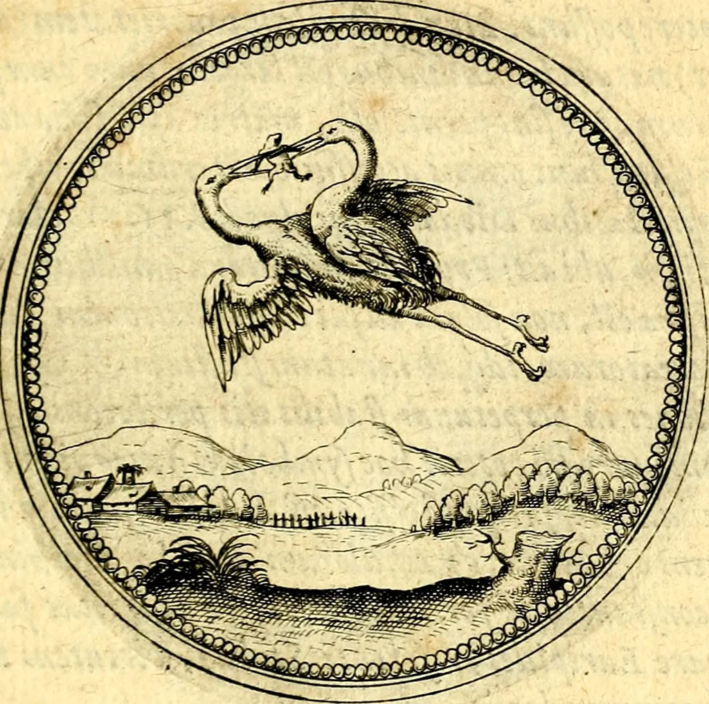 An illustration from Joachimi Camerarii Symbolorvm et emblematvm centvriæ tres. I. Ex herbis & stirpibus. II. Ex animalibus quadrupedibus. III. Ex volatilibus & insectis. Accessit noviter centvria IV. Ex aquatilibus & reptilibus. Cvm figvris æneis, 1605, leaf 496