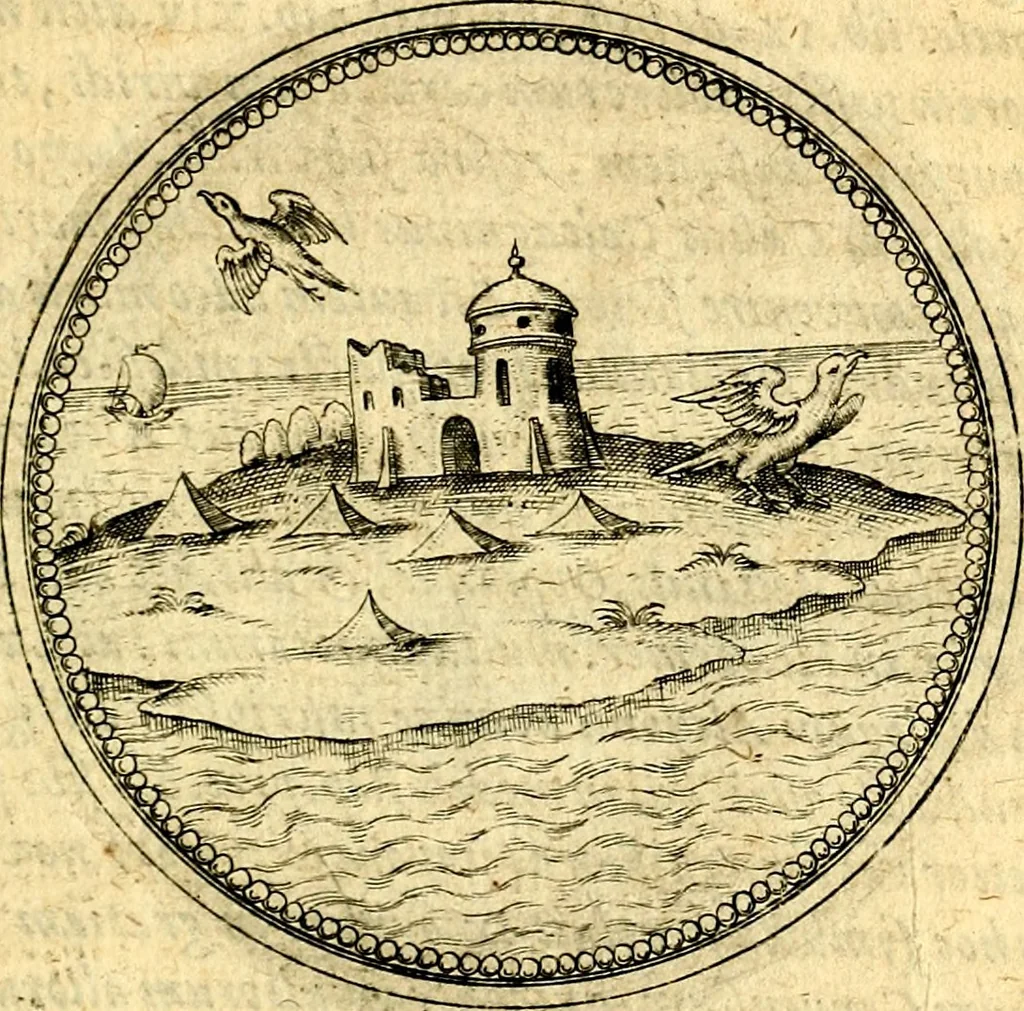 An illustration from Joachimi Camerarii Symbolorvm et emblematvm centvriæ tres. I. Ex herbis & stirpibus. II. Ex animalibus quadrupedibus. III. Ex volatilibus & insectis. Accessit noviter centvria IV. Ex aquatilibus & reptilibus. Cvm figvris æneis, 1605, leaf 524