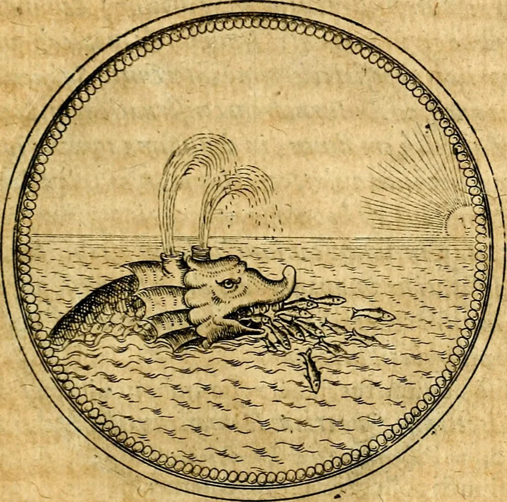 An illustration from Joachimi Camerarii Symbolorvm et emblematvm centvriæ tres. I. Ex herbis & stirpibus. II. Ex animalibus quadrupedibus. III. Ex volatilibus & insectis. Accessit noviter centvria IV. Ex aquatilibus & reptilibus. Cvm figvris æneis, 1605, leaf 636