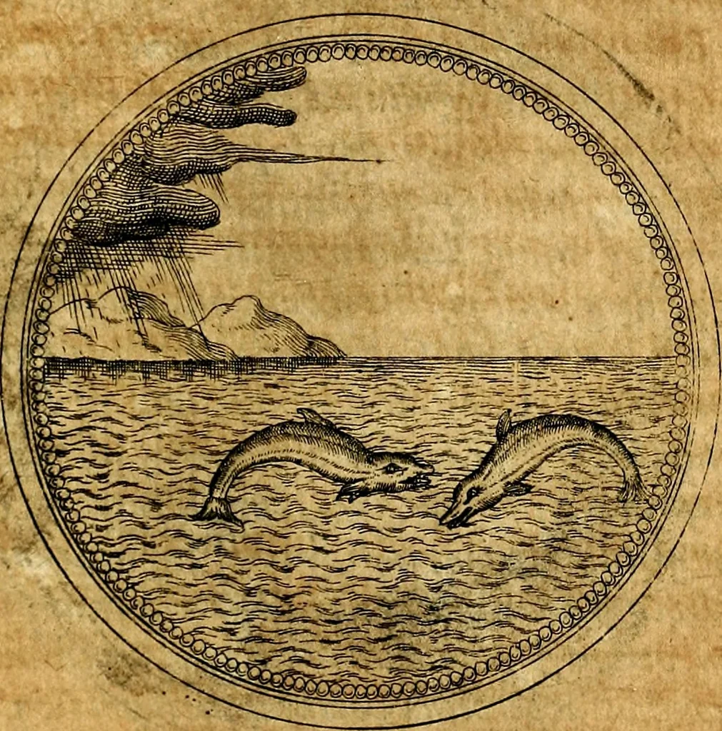 An illustration from Joachimi Camerarii Symbolorvm et emblematvm centvriæ tres. I. Ex herbis & stirpibus. II. Ex animalibus quadrupedibus. III. Ex volatilibus & insectis. Accessit noviter centvria IV. Ex aquatilibus & reptilibus. Cvm figvris æneis, 1605, leaf 644
