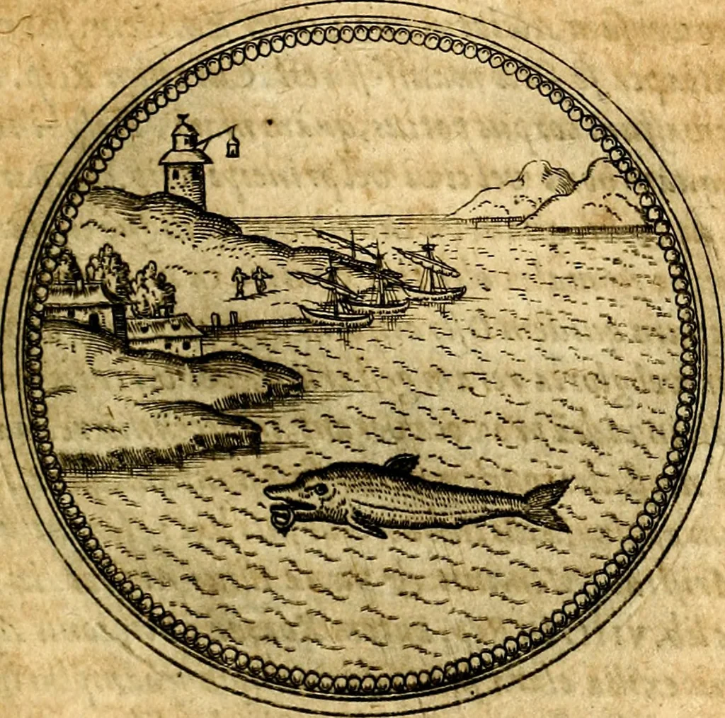 An illustration from Joachimi Camerarii Symbolorvm et emblematvm centvriæ tres. I. Ex herbis & stirpibus. II. Ex animalibus quadrupedibus. III. Ex volatilibus & insectis. Accessit noviter centvria IV. Ex aquatilibus & reptilibus. Cvm figvris æneis, 1605, leaf 650