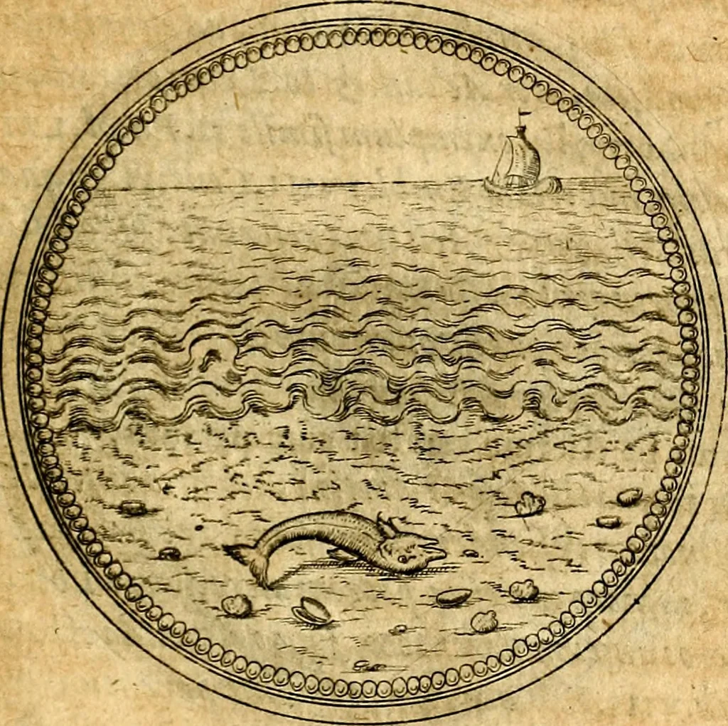 An illustration from Joachimi Camerarii Symbolorvm et emblematvm centvriæ tres. I. Ex herbis & stirpibus. II. Ex animalibus quadrupedibus. III. Ex volatilibus & insectis. Accessit noviter centvria IV. Ex aquatilibus & reptilibus. Cvm figvris æneis, 1605, leaf 652