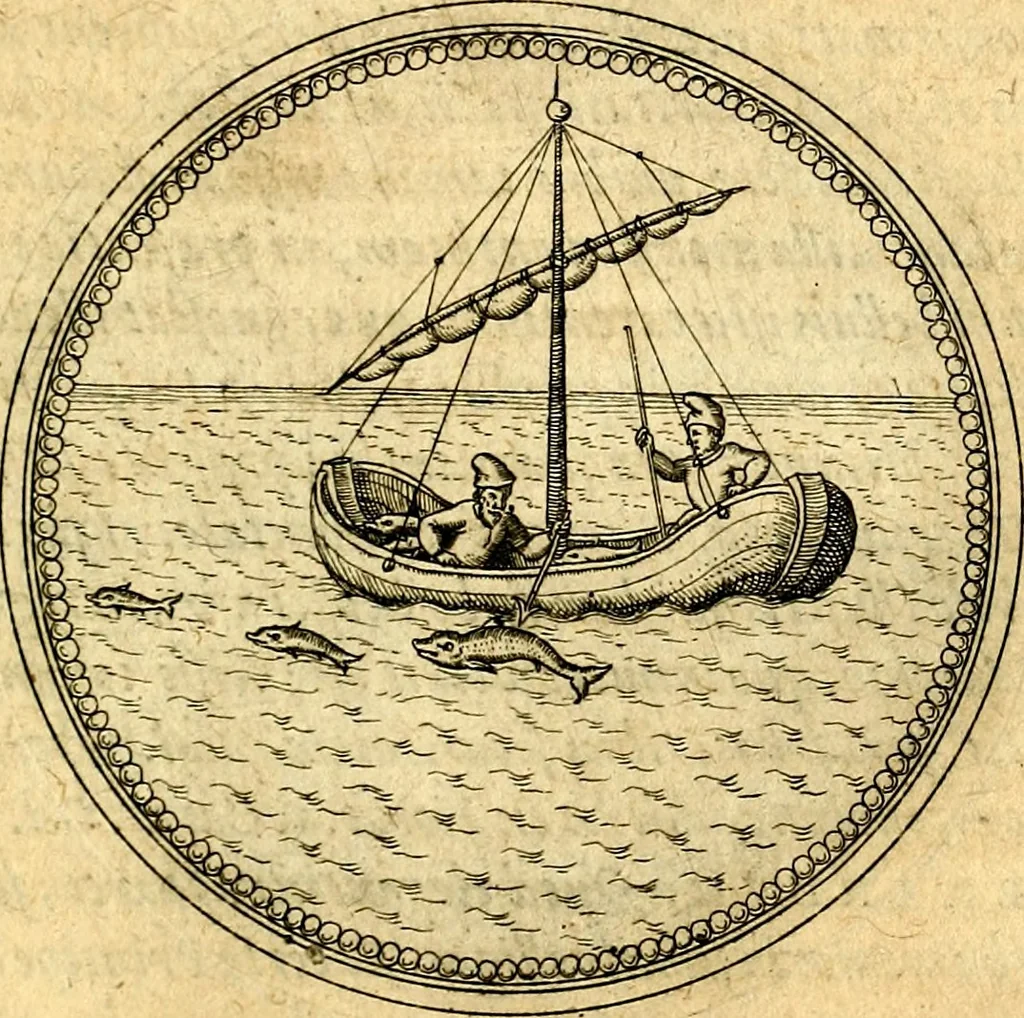 An illustration from Joachimi Camerarii Symbolorvm et emblematvm centvriæ tres. I. Ex herbis & stirpibus. II. Ex animalibus quadrupedibus. III. Ex volatilibus & insectis. Accessit noviter centvria IV. Ex aquatilibus & reptilibus. Cvm figvris æneis, 1605, leaf 654