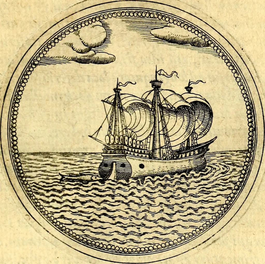 An illustration from Joachimi Camerarii Symbolorvm et emblematvm centvriæ tres. I. Ex herbis & stirpibus. II. Ex animalibus quadrupedibus. III. Ex volatilibus & insectis. Accessit noviter centvria IV. Ex aquatilibus & reptilibus. Cvm figvris æneis, 1605, leaf 684