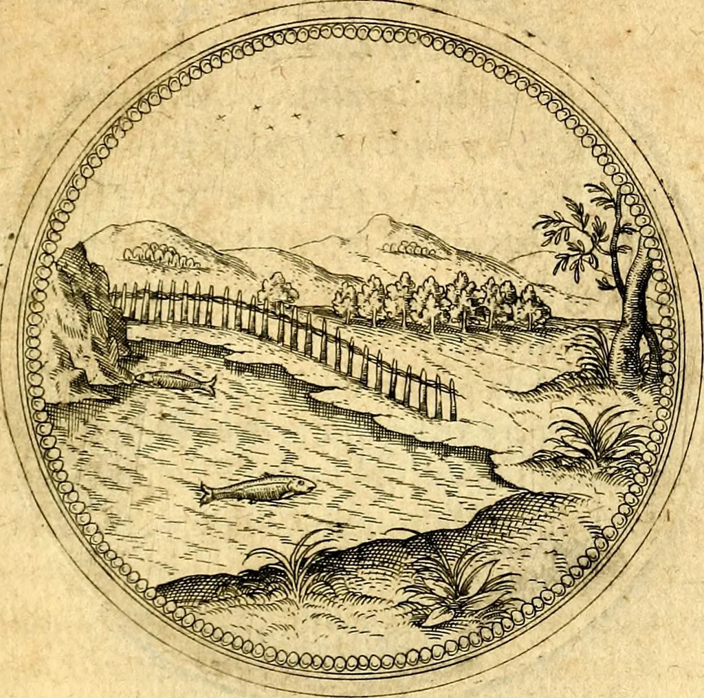 An illustration from Joachimi Camerarii Symbolorvm et emblematvm centvriæ tres. I. Ex herbis & stirpibus. II. Ex animalibus quadrupedibus. III. Ex volatilibus & insectis. Accessit noviter centvria IV. Ex aquatilibus & reptilibus. Cvm figvris æneis, 1605, leaf 686