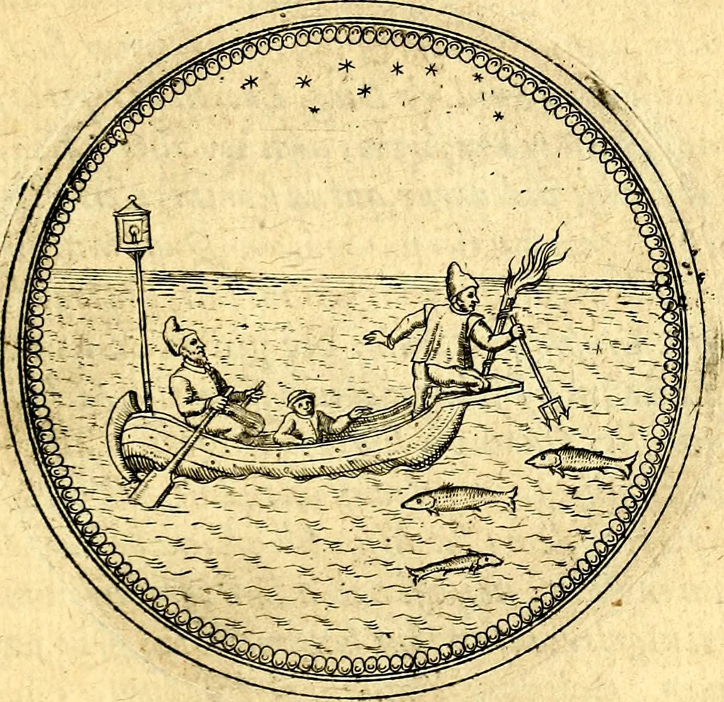An illustration from Joachimi Camerarii Symbolorvm et emblematvm centvriæ tres. I. Ex herbis & stirpibus. II. Ex animalibus quadrupedibus. III. Ex volatilibus & insectis. Accessit noviter centvria IV. Ex aquatilibus & reptilibus. Cvm figvris æneis, 1605, leaf 692
