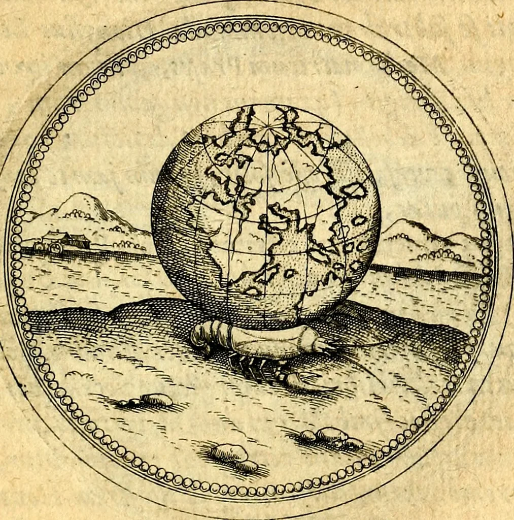 An illustration from Joachimi Camerarii Symbolorvm et emblematvm centvriæ tres. I. Ex herbis & stirpibus. II. Ex animalibus quadrupedibus. III. Ex volatilibus & insectis. Accessit noviter centvria IV. Ex aquatilibus & reptilibus. Cvm figvris æneis, 1605, leaf 738