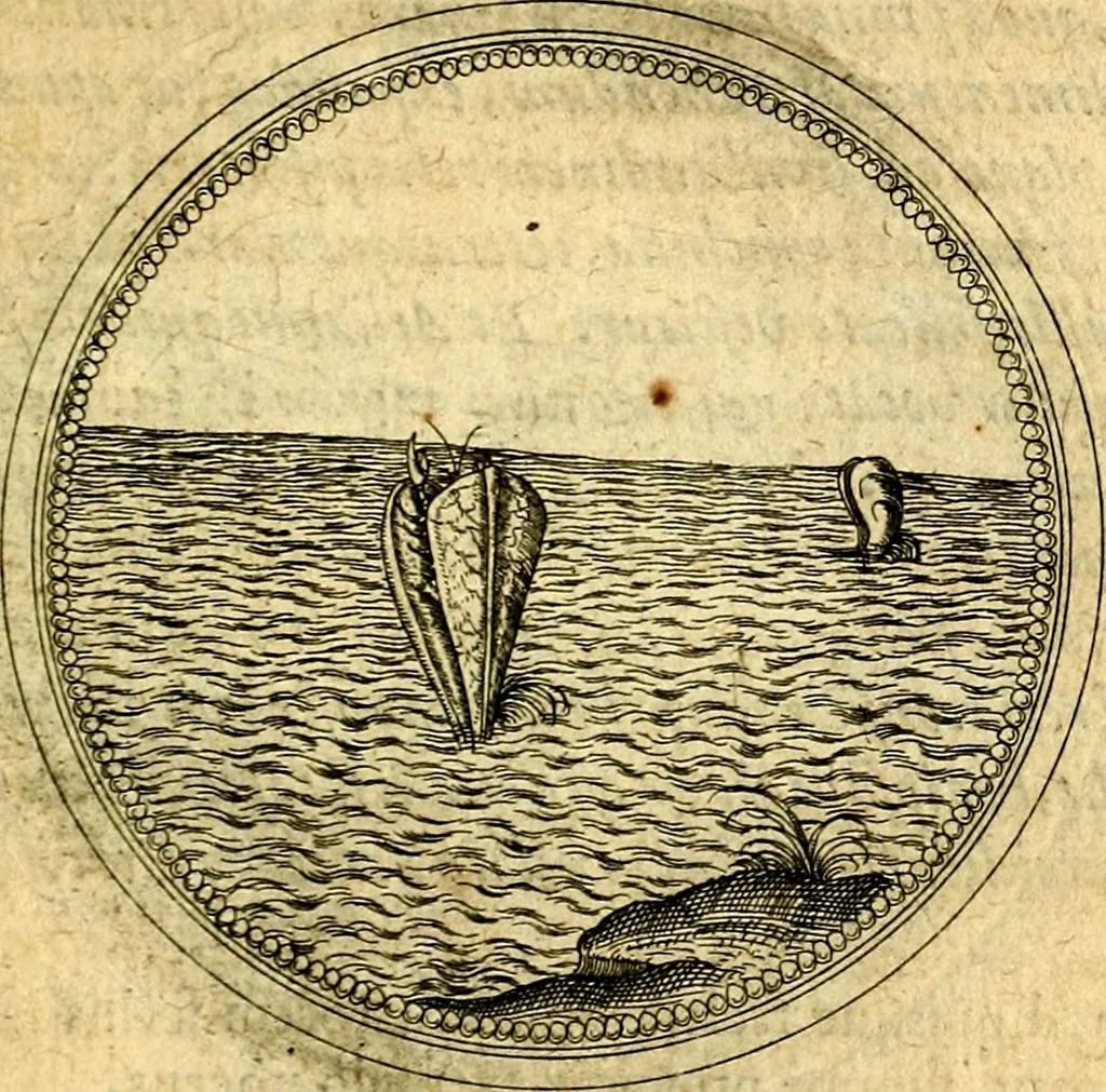 An illustration from Joachimi Camerarii Symbolorvm et emblematvm centvriæ tres. I. Ex herbis & stirpibus. II. Ex animalibus quadrupedibus. III. Ex volatilibus & insectis. Accessit noviter centvria IV. Ex aquatilibus & reptilibus. Cvm figvris æneis, 1605, leaf 744