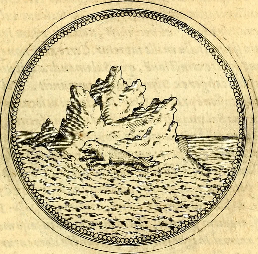 An illustration from Joachimi Camerarii Symbolorvm et emblematvm centvriæ tres. I. Ex herbis & stirpibus. II. Ex animalibus quadrupedibus. III. Ex volatilibus & insectis. Accessit noviter centvria IV. Ex aquatilibus & reptilibus. Cvm figvris æneis, 1605, leaf 766