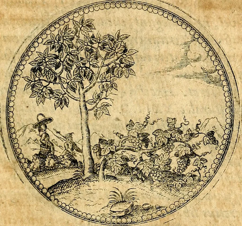An illustration from Joachimi Camerarii Symbolorvm et emblematvm centvriæ tres. I. Ex herbis & stirpibus. II. Ex animalibus quadrupedibus. III. Ex volatilibus & insectis. Accessit noviter centvria IV. Ex aquatilibus & reptilibus. Cvm figvris æneis, 1605, leaf 78