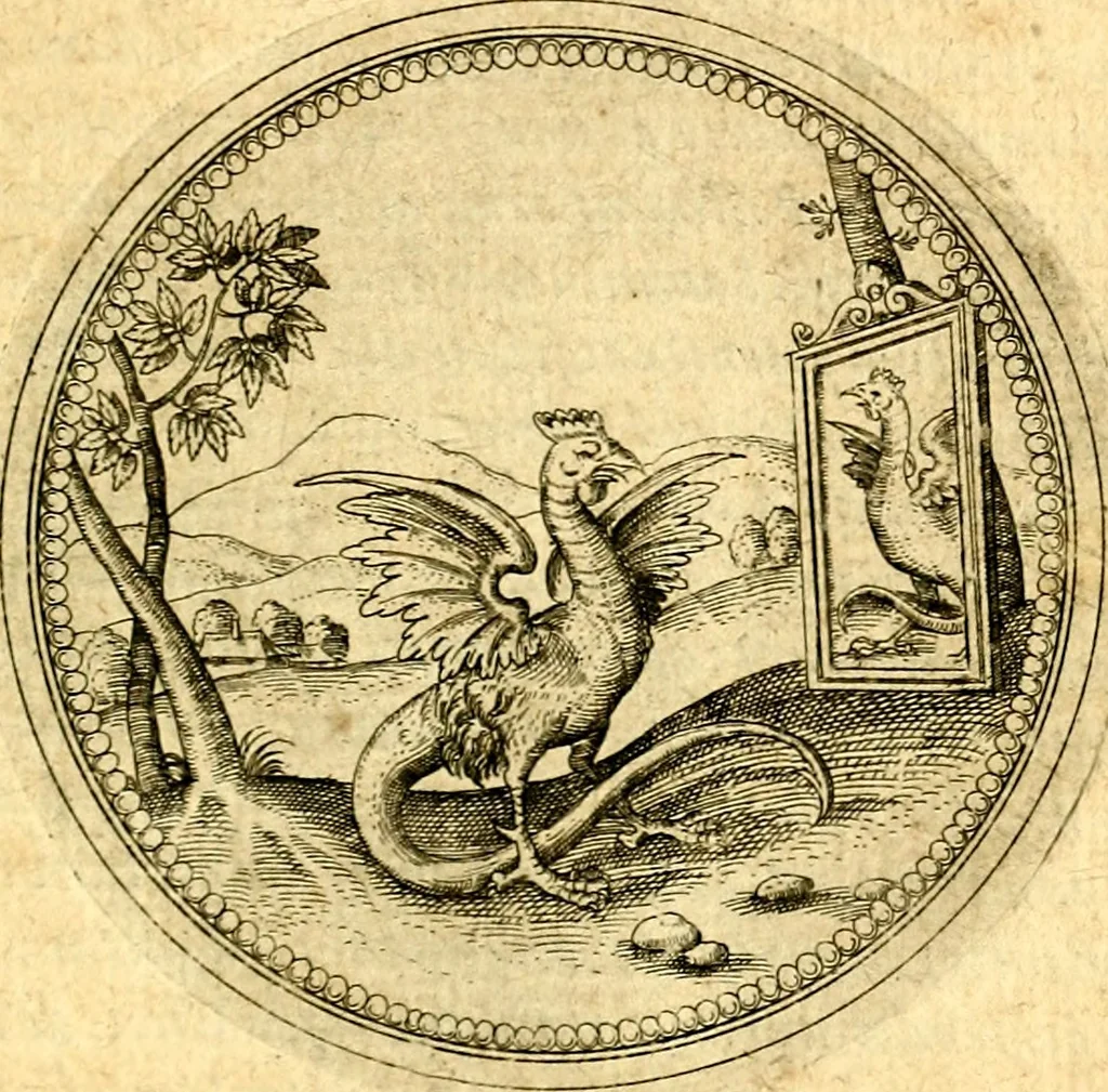 An illustration from Joachimi Camerarii Symbolorvm et emblematvm centvriæ tres. I. Ex herbis & stirpibus. II. Ex animalibus quadrupedibus. III. Ex volatilibus & insectis. Accessit noviter centvria IV. Ex aquatilibus & reptilibus. Cvm figvris æneis, 1605, leaf 788