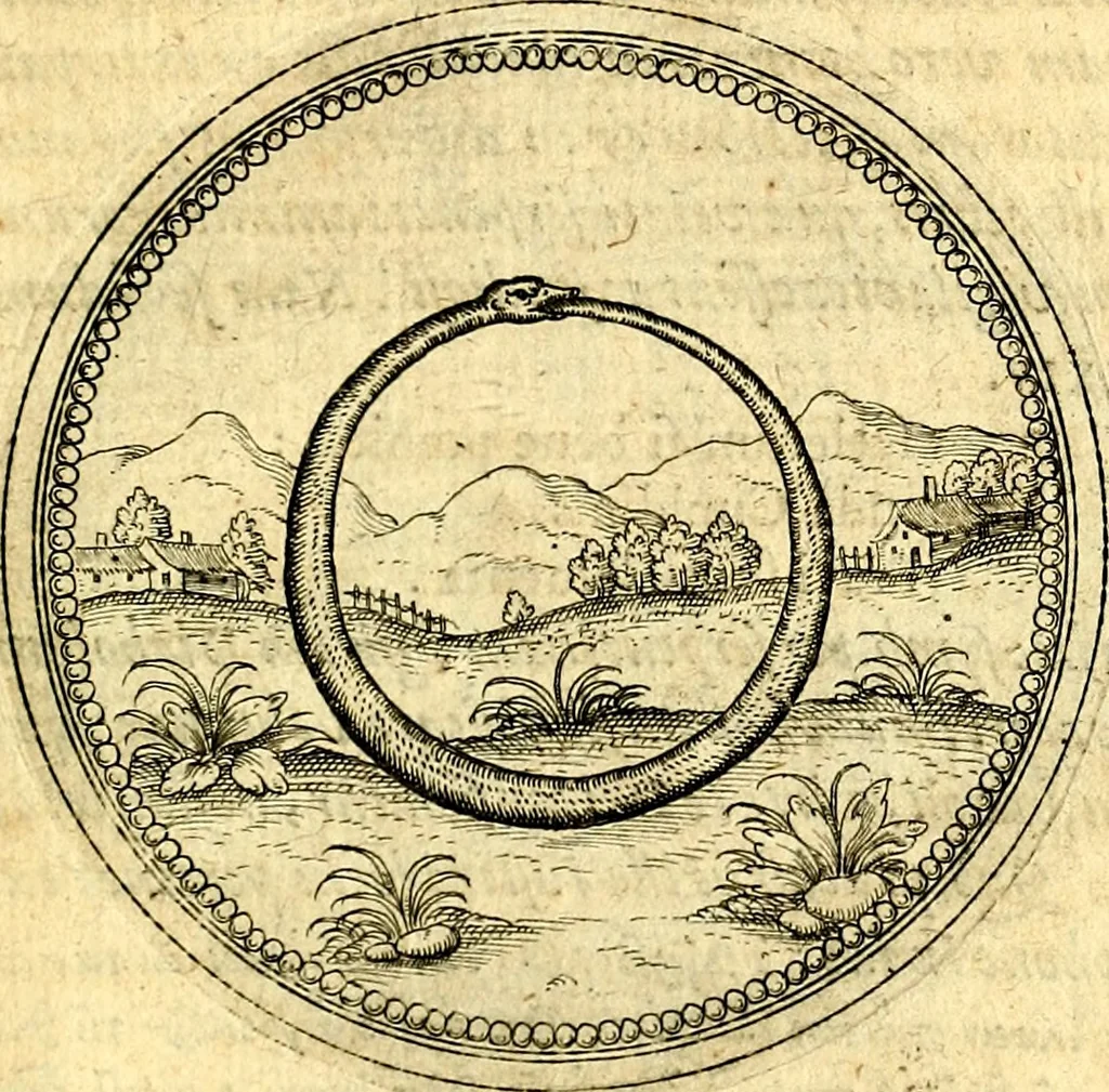 An illustration from Joachimi Camerarii Symbolorvm et emblematvm centvriæ tres. I. Ex herbis & stirpibus. II. Ex animalibus quadrupedibus. III. Ex volatilibus & insectis. Accessit noviter centvria IV. Ex aquatilibus & reptilibus. Cvm figvris æneis, 1605, leaf 796