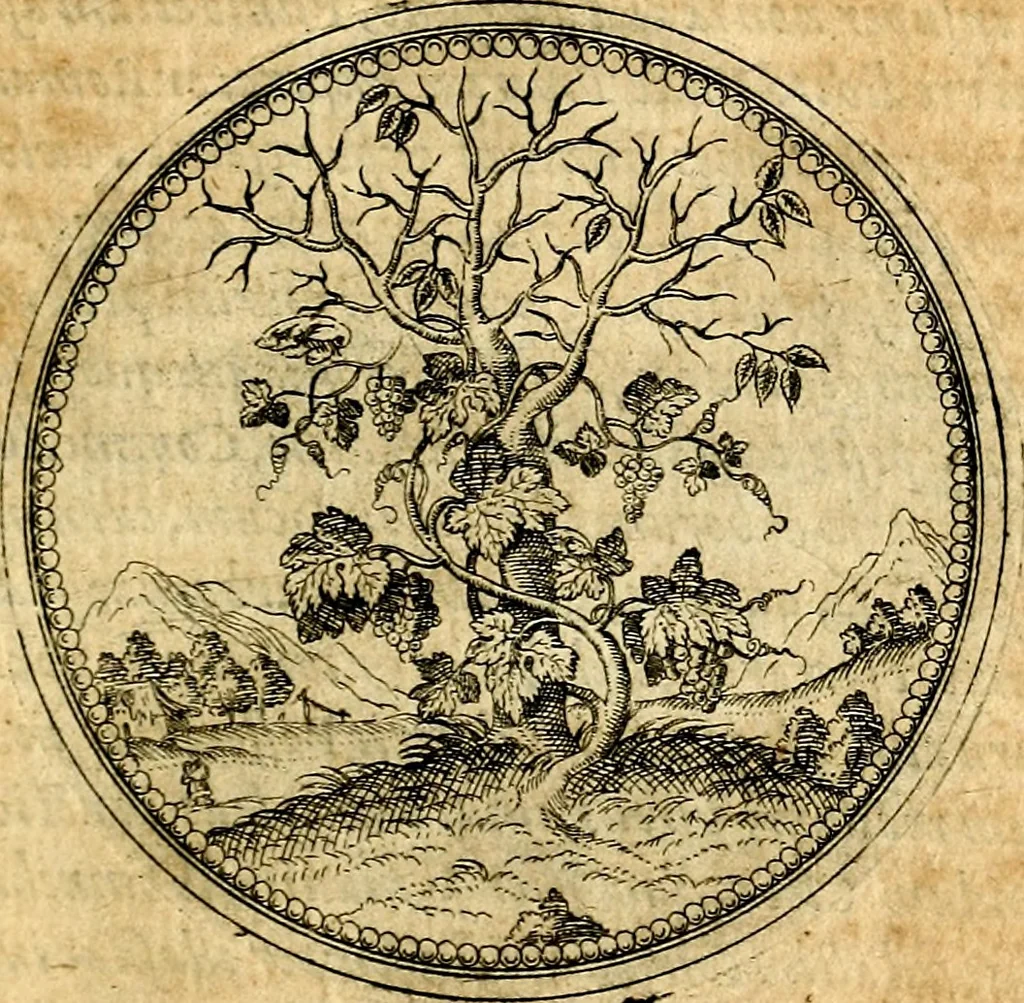 An illustration from Joachimi Camerarii Symbolorvm et emblematvm centvriæ tres. I. Ex herbis & stirpibus. II. Ex animalibus quadrupedibus. III. Ex volatilibus & insectis. Accessit noviter centvria IV. Ex aquatilibus & reptilibus. Cvm figvris æneis, 1605, leaf 82