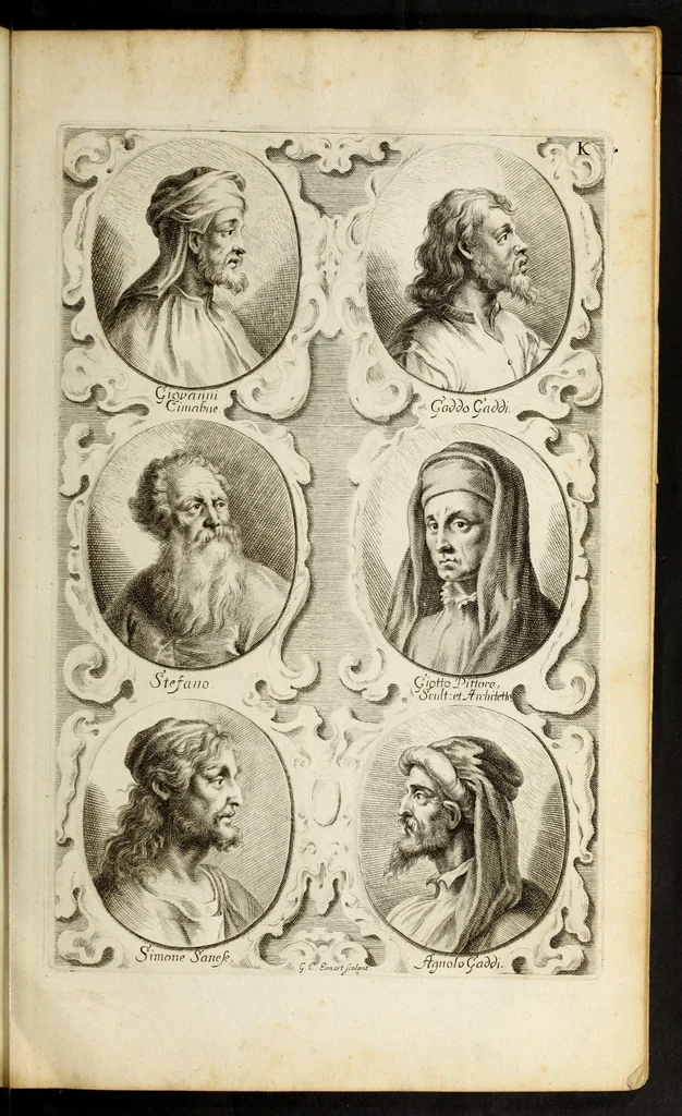An illustration from Joachimi de Sandrart ... Academia nobilissimæ artis pictoriæ. : Sive Dē veris & genuinis hujusdem proprietatibus, theorematibus, secretis atque requisitis aliis ... instructio fundamentalis ... : Unà cum artificum tam Ægyptiorum, Græcorum & Romanorum; quàm Italorum, Gallorum, Anglorum, Germanorum, Belgarum, aliorumq[ue] ... vitis atque encomiis ... eorundemque, plusquàm ducentis iconibus ... ære expressis, erecta atq[ue] publicata, 1683, leaf 151