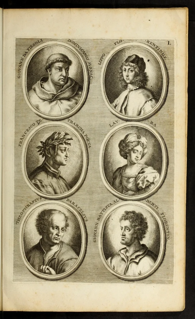 An illustration from Joachimi de Sandrart ... Academia nobilissimæ artis pictoriæ. : Sive Dē veris & genuinis hujusdem proprietatibus, theorematibus, secretis atque requisitis aliis ... instructio fundamentalis ... : Unà cum artificum tam Ægyptiorum, Græcorum & Romanorum; quàm Italorum, Gallorum, Anglorum, Germanorum, Belgarum, aliorumq[ue] ... vitis atque encomiis ... eorundemque, plusquàm ducentis iconibus ... ære expressis, erecta atq[ue] publicata, 1683, leaf 159