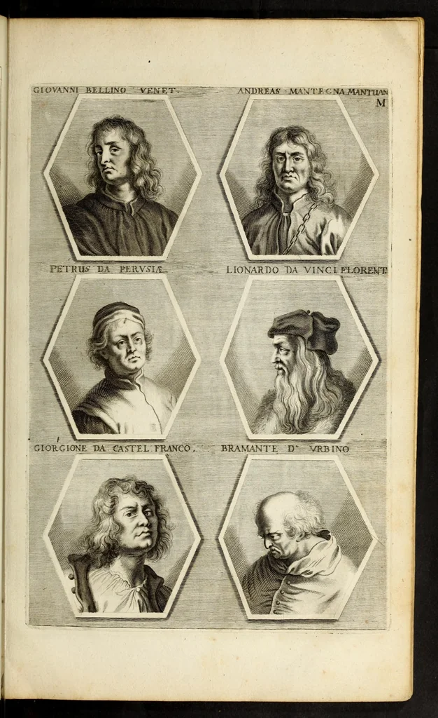 An illustration from Joachimi de Sandrart ... Academia nobilissimæ artis pictoriæ. : Sive Dē veris & genuinis hujusdem proprietatibus, theorematibus, secretis atque requisitis aliis ... instructio fundamentalis ... : Unà cum artificum tam Ægyptiorum, Græcorum & Romanorum; quàm Italorum, Gallorum, Anglorum, Germanorum, Belgarum, aliorumq[ue] ... vitis atque encomiis ... eorundemque, plusquàm ducentis iconibus ... ære expressis, erecta atq[ue] publicata, 1683, leaf 169