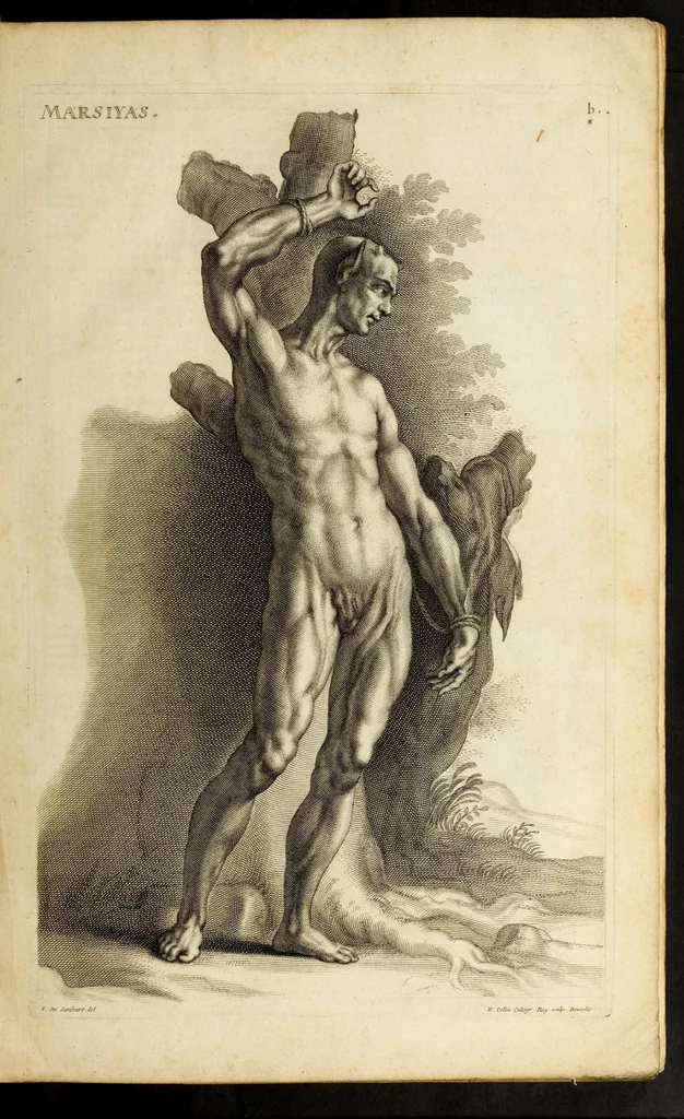 An illustration from Joachimi de Sandrart ... Academia nobilissimæ artis pictoriæ. : Sive Dē veris & genuinis hujusdem proprietatibus, theorematibus, secretis atque requisitis aliis ... instructio fundamentalis ... : Unà cum artificum tam Ægyptiorum, Græcorum & Romanorum; quàm Italorum, Gallorum, Anglorum, Germanorum, Belgarum, aliorumq[ue] ... vitis atque encomiis ... eorundemque, plusquàm ducentis iconibus ... ære expressis, erecta atq[ue] publicata, 1683, leaf 31