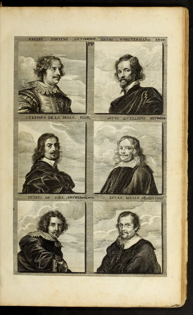 An illustration from Joachimi de Sandrart ... Academia nobilissimæ artis pictoriæ. : Sive Dē veris & genuinis hujusdem proprietatibus, theorematibus, secretis atque requisitis aliis ... instructio fundamentalis ... : Unà cum artificum tam Ægyptiorum, Græcorum & Romanorum; quàm Italorum, Gallorum, Anglorum, Germanorum, Belgarum, aliorumq[ue] ... vitis atque encomiis ... eorundemque, plusquàm ducentis iconibus ... ære expressis, erecta atq[ue] publicata, 1683, leaf 465
