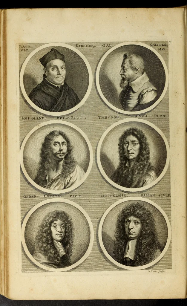 An illustration from Joachimi de Sandrart ... Academia nobilissimæ artis pictoriæ. : Sive Dē veris & genuinis hujusdem proprietatibus, theorematibus, secretis atque requisitis aliis ... instructio fundamentalis ... : Unà cum artificum tam Ægyptiorum, Græcorum & Romanorum; quàm Italorum, Gallorum, Anglorum, Germanorum, Belgarum, aliorumq[ue] ... vitis atque encomiis ... eorundemque, plusquàm ducentis iconibus ... ære expressis, erecta atq[ue] publicata, 1683, leaf 506