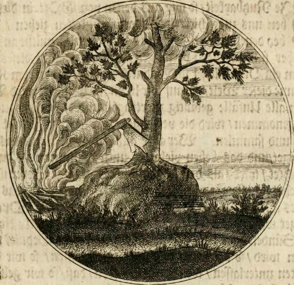An illustration from Joannes de Boria Moralische Sinn-Bilder, 1698, leaf 146