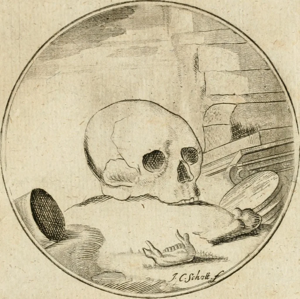 An illustration from Joannes de Boria Moralische Sinn-Bilder, 1698, leaf 212