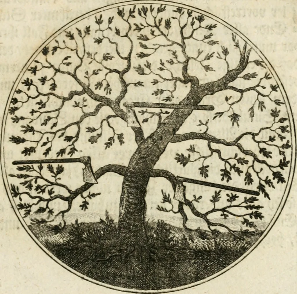 An illustration from Joannes de Boria Moralische Sinn-Bilder, 1698, leaf 68