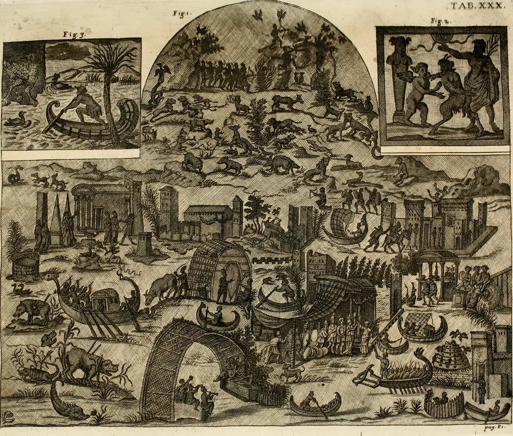 An illustration from Joannis Ciampini Romani, magistri brevium gratiae ... Opera, in tres tomos distributa : acesserunt eiusdem Ciampini opuscula quaedam selectiora : item appendix, seu notae, in quibus nonnulla post eius obitum innovata recensentur : ac demum auctoris vita, nunc primùm ipsius operibus addita, 1747, leaf 184