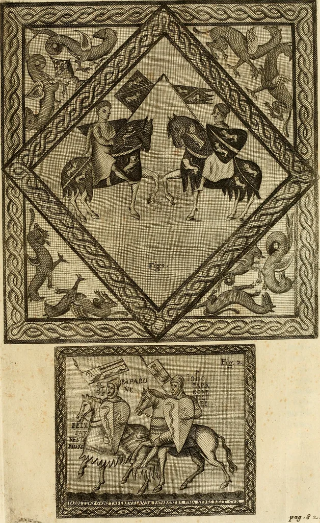 An illustration from Joannis Ciampini Romani, magistri brevium gratiae ... Opera, in tres tomos distributa : acesserunt eiusdem Ciampini opuscula quaedam selectiora : item appendix, seu notae, in quibus nonnulla post eius obitum innovata recensentur : ac demum auctoris vita, nunc primùm ipsius operibus addita, 1747, leaf 192