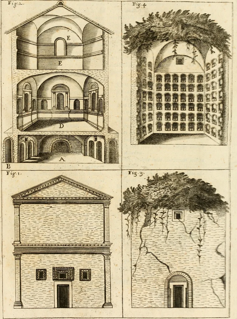 An illustration from Joannis Ciampini Romani, magistri brevium gratiae ... Opera, in tres tomos distributa : acesserunt eiusdem Ciampini opuscula quaedam selectiora : item appendix, seu notae, in quibus nonnulla post eius obitum innovata recensentur : ac demum auctoris vita, nunc primùm ipsius operibus addita, 1747, leaf 298