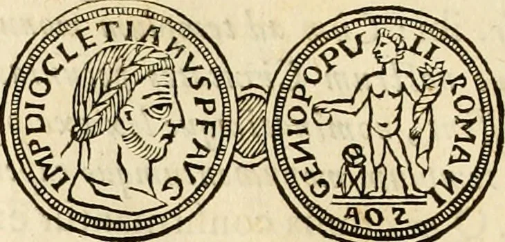 An illustration from Joannis Ciampini Romani, magistri brevium gratiae ... Opera, in tres tomos distributa : acesserunt eiusdem Ciampini opuscula quaedam selectiora : item appendix, seu notae, in quibus nonnulla post eius obitum innovata recensentur : ac demum auctoris vita, nunc primùm ipsius operibus addita, 1747, leaf 301