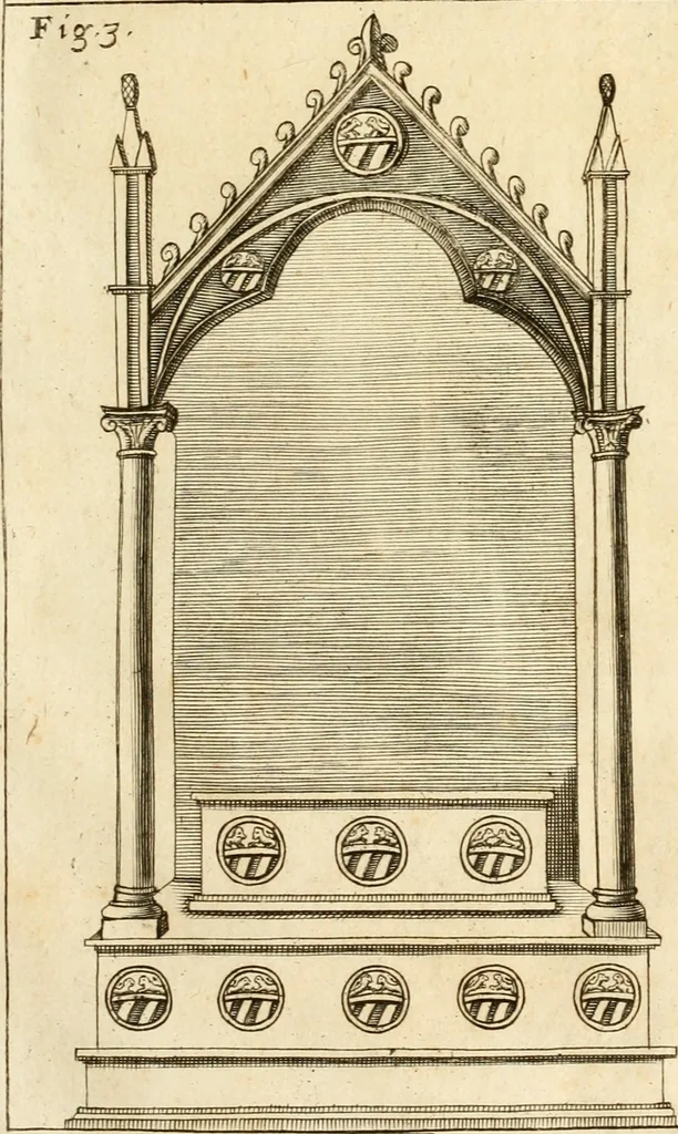 An illustration from Joannis Ciampini Romani, magistri brevium gratiae ... Opera, in tres tomos distributa : acesserunt eiusdem Ciampini opuscula quaedam selectiora : item appendix, seu notae, in quibus nonnulla post eius obitum innovata recensentur : ac demum auctoris vita, nunc primùm ipsius operibus addita, 1747, leaf 316