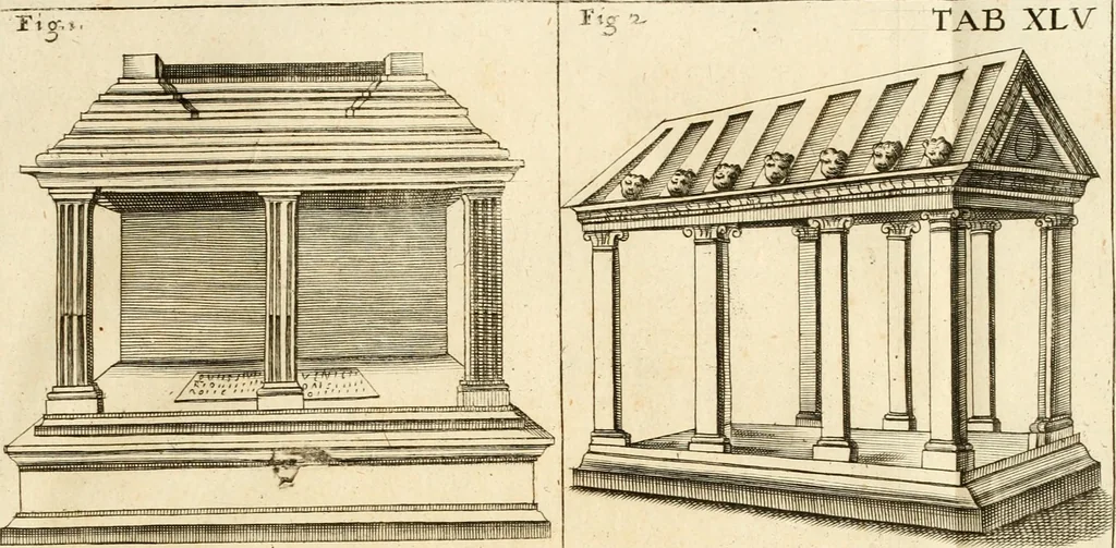 An illustration from Joannis Ciampini Romani, magistri brevium gratiae ... Opera, in tres tomos distributa : acesserunt eiusdem Ciampini opuscula quaedam selectiora : item appendix, seu notae, in quibus nonnulla post eius obitum innovata recensentur : ac demum auctoris vita, nunc primùm ipsius operibus addita, 1747, leaf 316