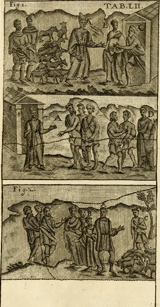 An illustration from Joannis Ciampini Romani, magistri brevium gratiae ... Opera, in tres tomos distributa : acesserunt eiusdem Ciampini opuscula quaedam selectiora : item appendix, seu notae, in quibus nonnulla post eius obitum innovata recensentur : ac demum auctoris vita, nunc primùm ipsius operibus addita, 1747, leaf 362
