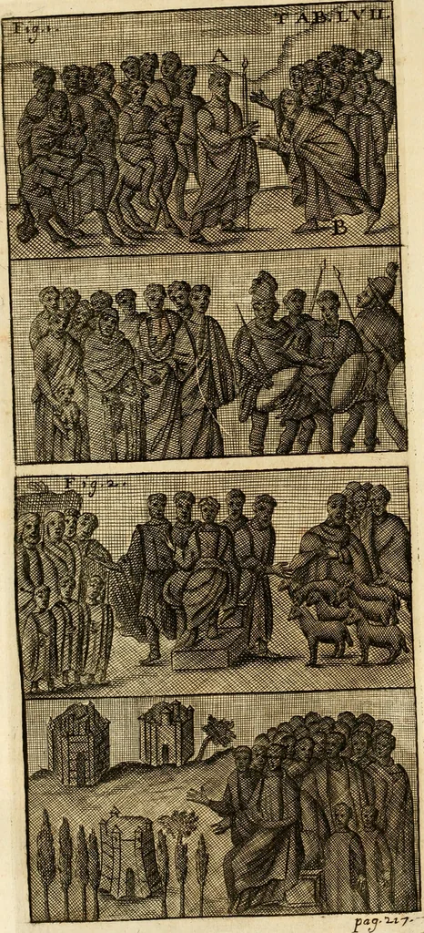 An illustration from Joannis Ciampini Romani, magistri brevium gratiae ... Opera, in tres tomos distributa : acesserunt eiusdem Ciampini opuscula quaedam selectiora : item appendix, seu notae, in quibus nonnulla post eius obitum innovata recensentur : ac demum auctoris vita, nunc primùm ipsius operibus addita, 1747, leaf 375