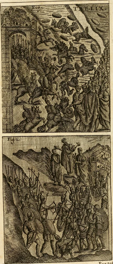 An illustration from Joannis Ciampini Romani, magistri brevium gratiae ... Opera, in tres tomos distributa : acesserunt eiusdem Ciampini opuscula quaedam selectiora : item appendix, seu notae, in quibus nonnulla post eius obitum innovata recensentur : ac demum auctoris vita, nunc primùm ipsius operibus addita, 1747, leaf 380