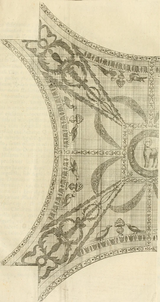 An illustration from Joannis Ciampini Romani, magistri brevium gratiae ... Opera, in tres tomos distributa : acesserunt eiusdem Ciampini opuscula quaedam selectiora : item appendix, seu notae, in quibus nonnulla post eius obitum innovata recensentur : ac demum auctoris vita, nunc primùm ipsius operibus addita, 1747, leaf 430