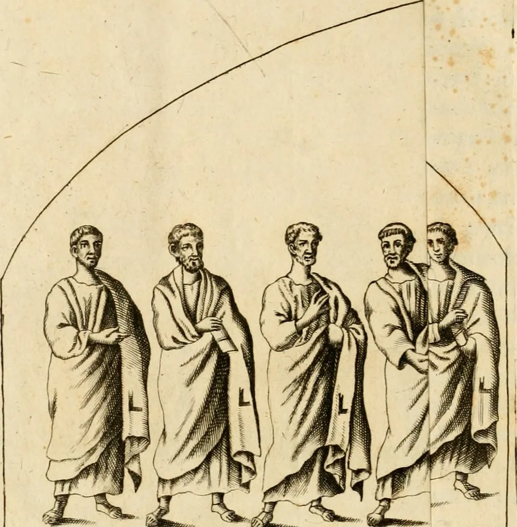 An illustration from Joannis Ciampini Romani, magistri brevium gratiae ... Opera, in tres tomos distributa : acesserunt eiusdem Ciampini opuscula quaedam selectiora : item appendix, seu notae, in quibus nonnulla post eius obitum innovata recensentur : ac demum auctoris vita, nunc primùm ipsius operibus addita, 1747, leaf 467