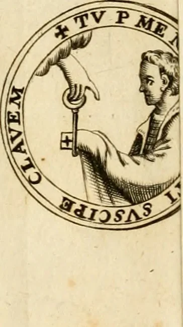 An illustration from Joannis Ciampini Romani, magistri brevium gratiae ... Opera, in tres tomos distributa : acesserunt eiusdem Ciampini opuscula quaedam selectiora : item appendix, seu notae, in quibus nonnulla post eius obitum innovata recensentur : ac demum auctoris vita, nunc primùm ipsius operibus addita, 1747, leaf 467
